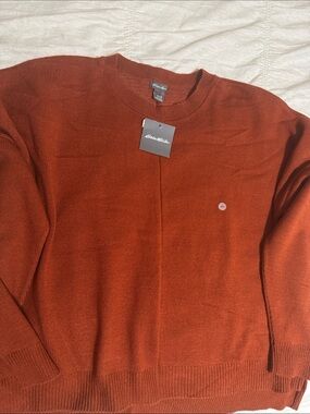 Eddie Bauer Men’s Crewneck Sweater in Rust Orange